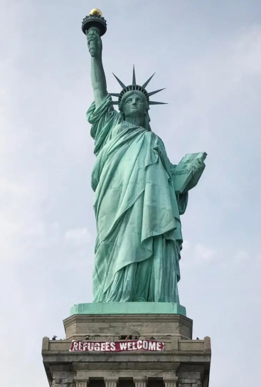 Statue of Liberty symbol of hackneyed exhortation